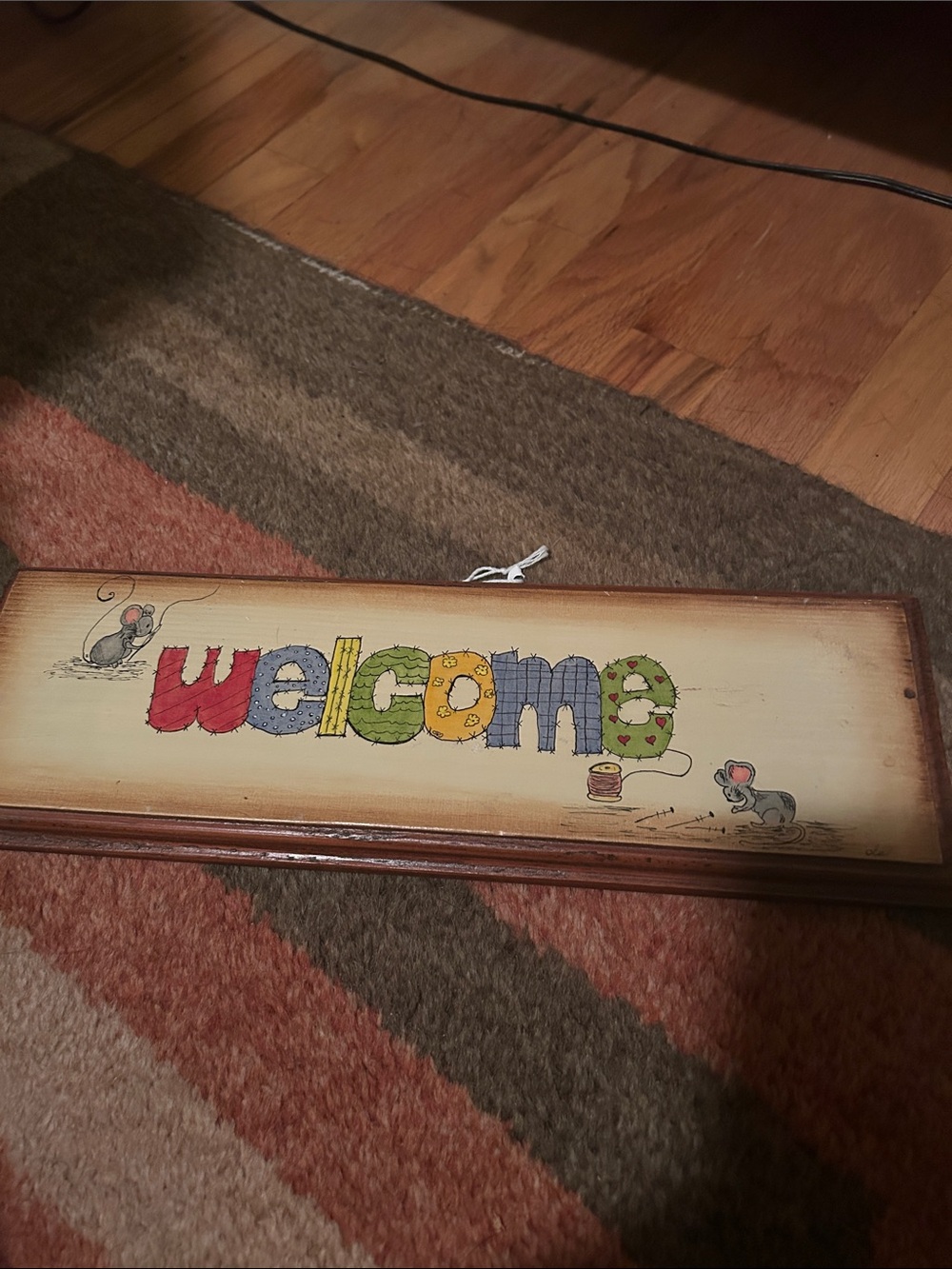 Vintage Welcome Wall Sign - Multicolor Home Accent